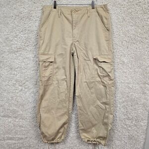 Levi's '94 Baggy Cargo Pants Women's Size 31 Tan Khaki Drawstring Hem Utility